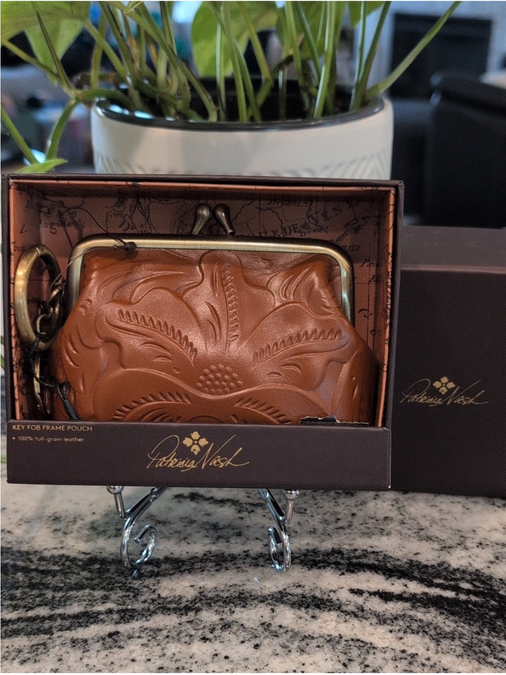Patricia Nash Florence Kiss Lock Frame Pouch NIB